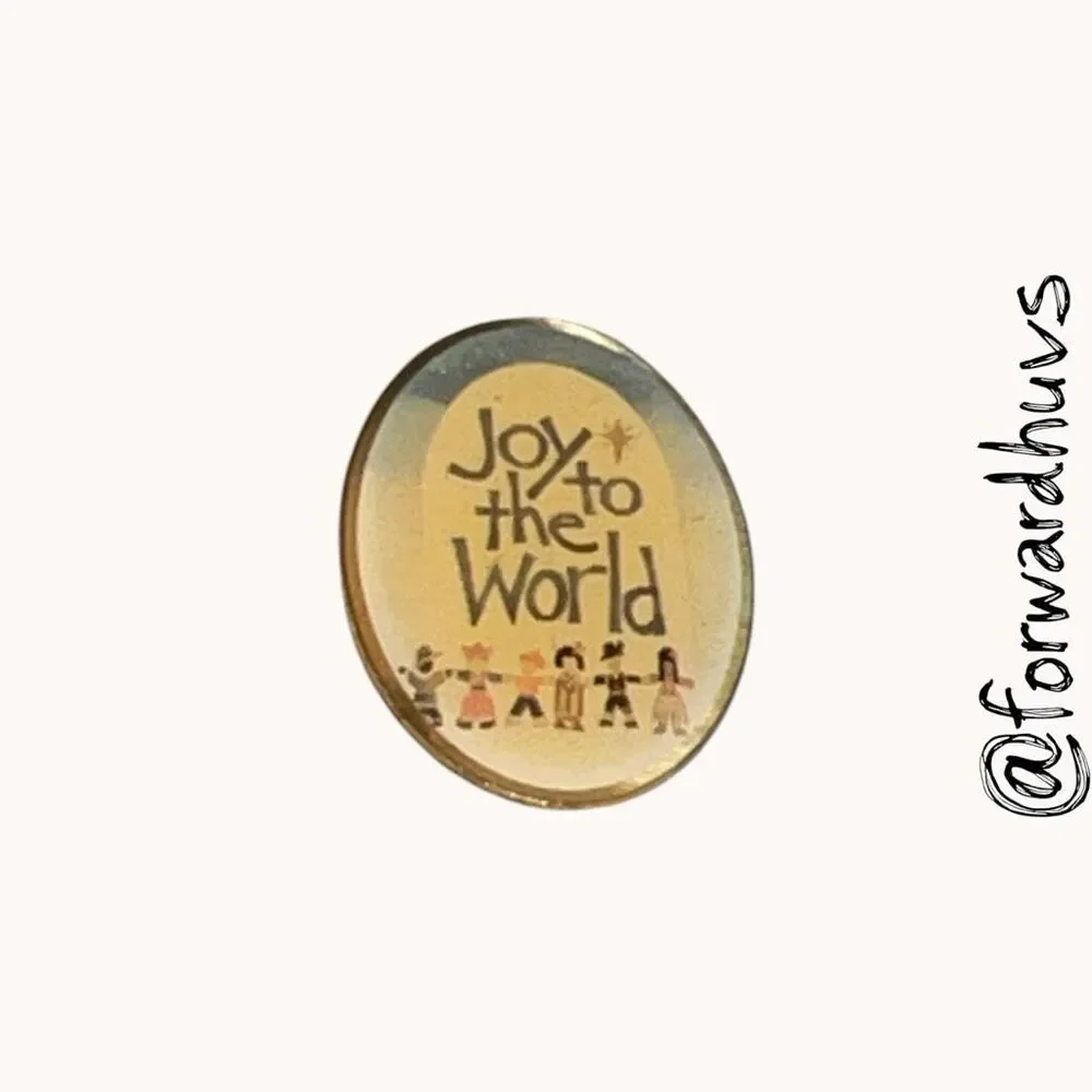 Vintage Joy to the World Christmas Lapel Pin